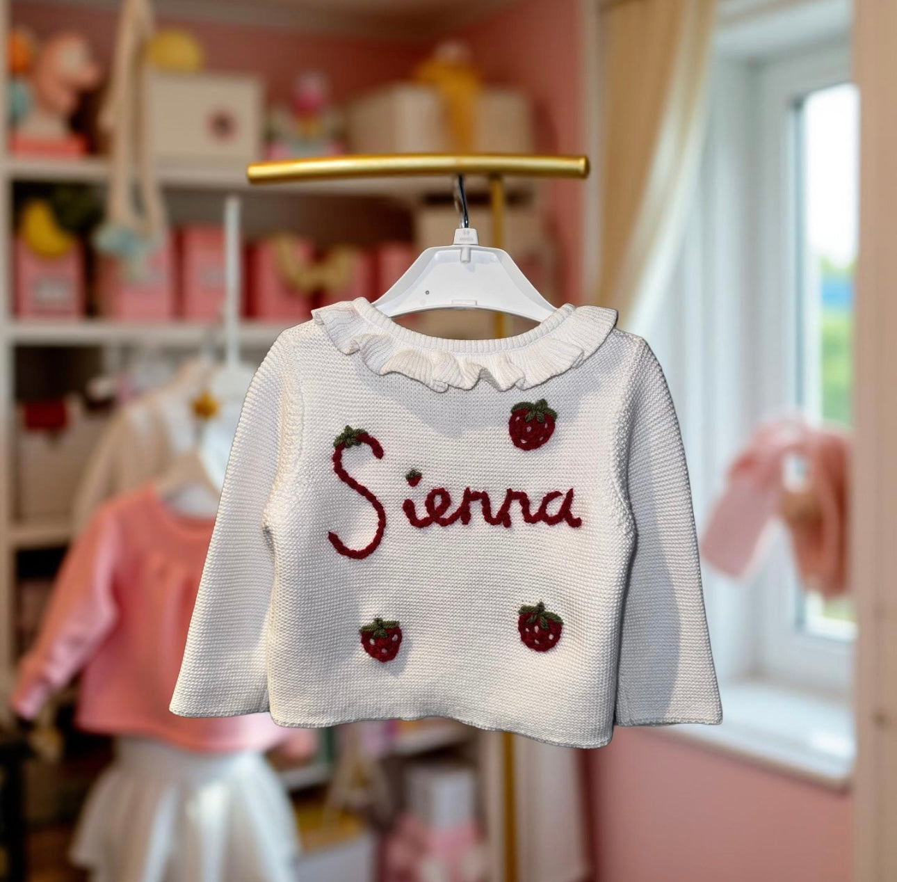 Icon Frill Cardigan. Insert your icons into our 'Personalisation & thread colour' section.